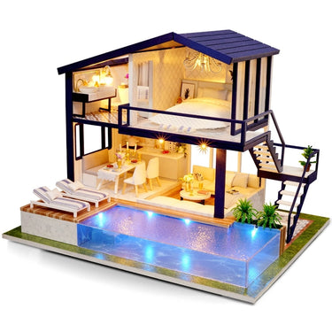 Casa de muñecas DreamHaven Miniatura | Casa de muñecas DIY creativa - Regalo perfecto para aficionados